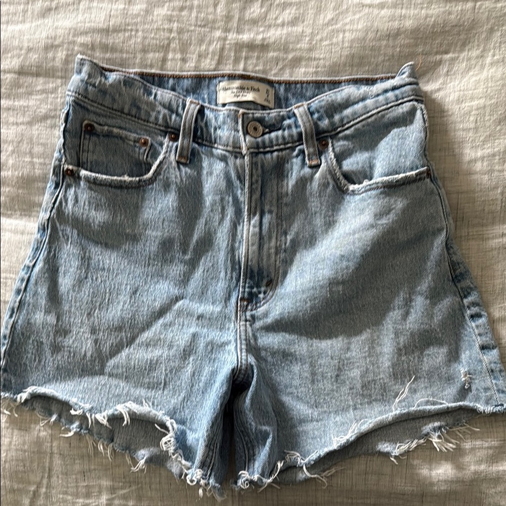 Abercrombie & Fitch Blue Jean Shorts High-Waisted Vintage Style